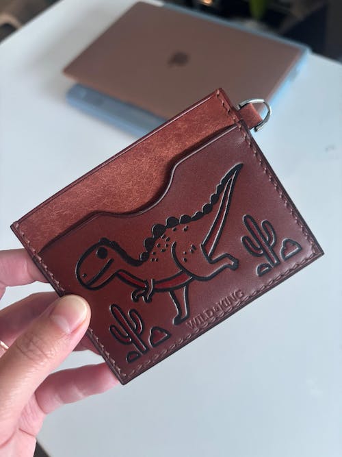 Pueblo Leather Minimalist Card Holder Stupid Dinosaur