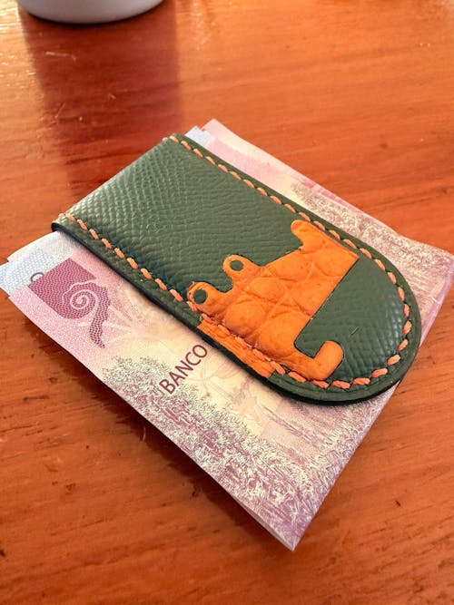 Epsom Leather Money Clip - Alligator Stupid