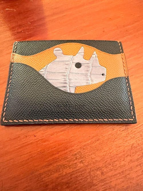 Black Epsom Lether Card Holder - Stupid Rhino