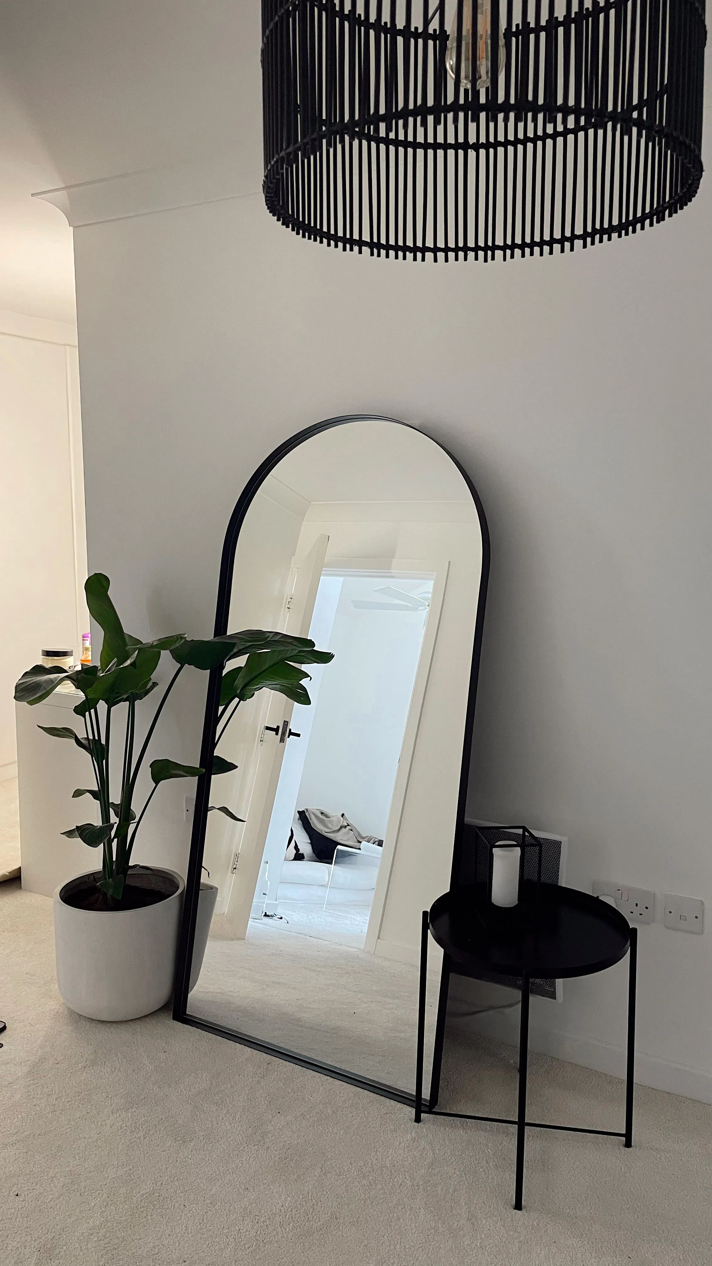 Black Industrial Arched Metal Full Length Mirror 67" x 32" Arcus