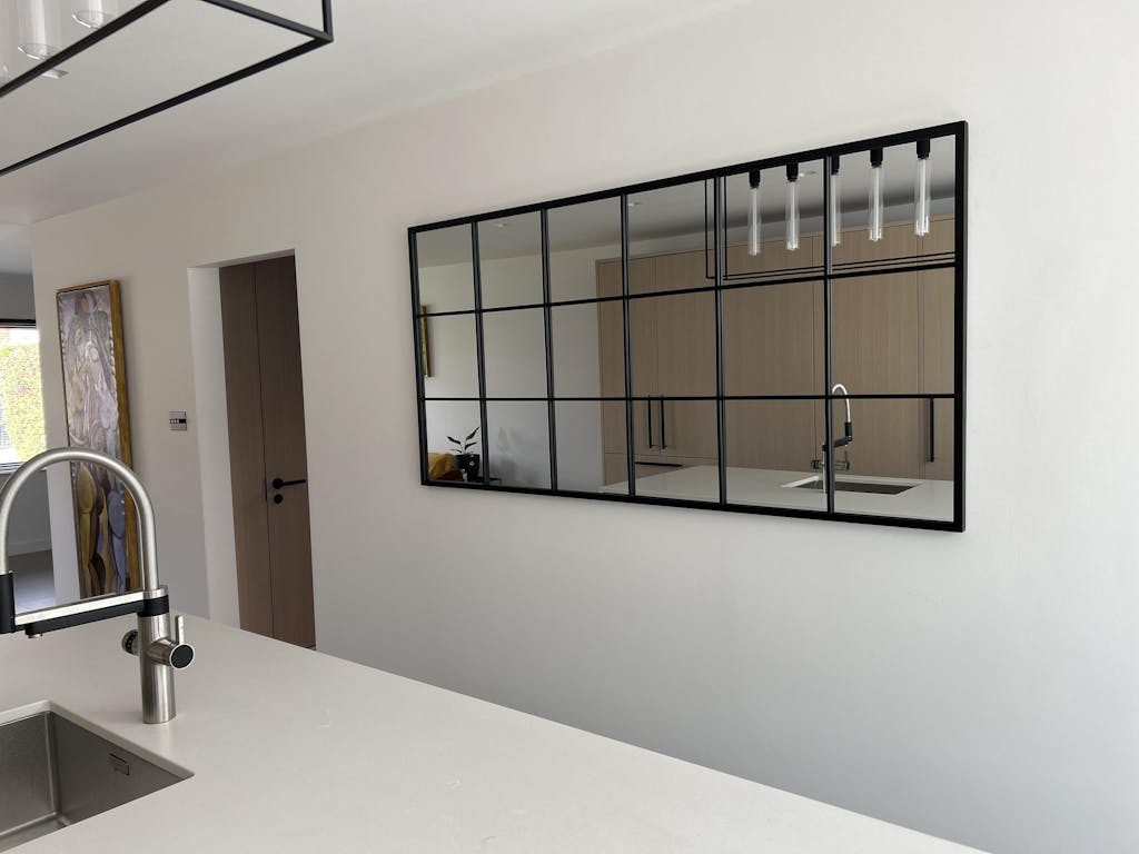 Black Industrial Full Length Metal Window Mirror 72" x 36" Brooklyn