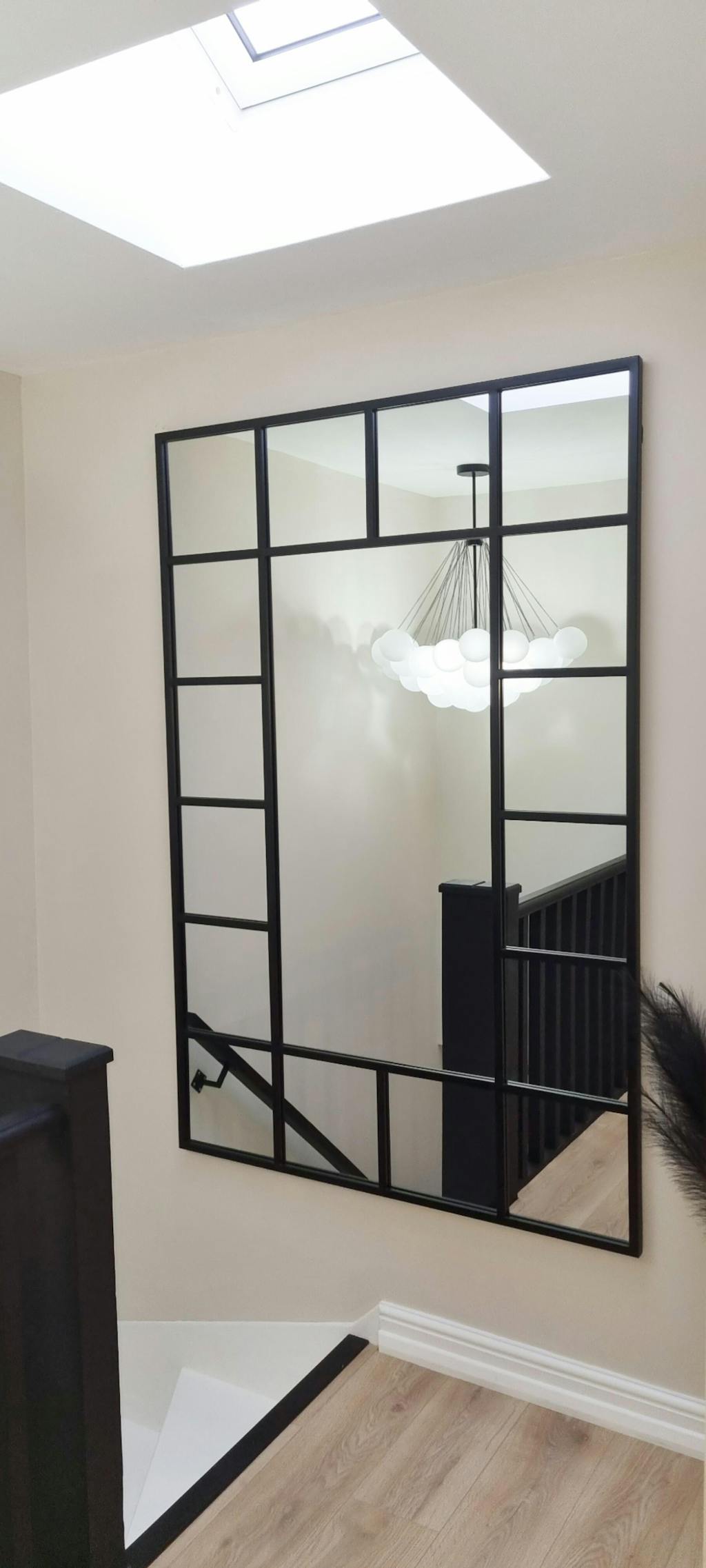Black Industrial Full Length Metal Window Mirror 71" x 47" Camden