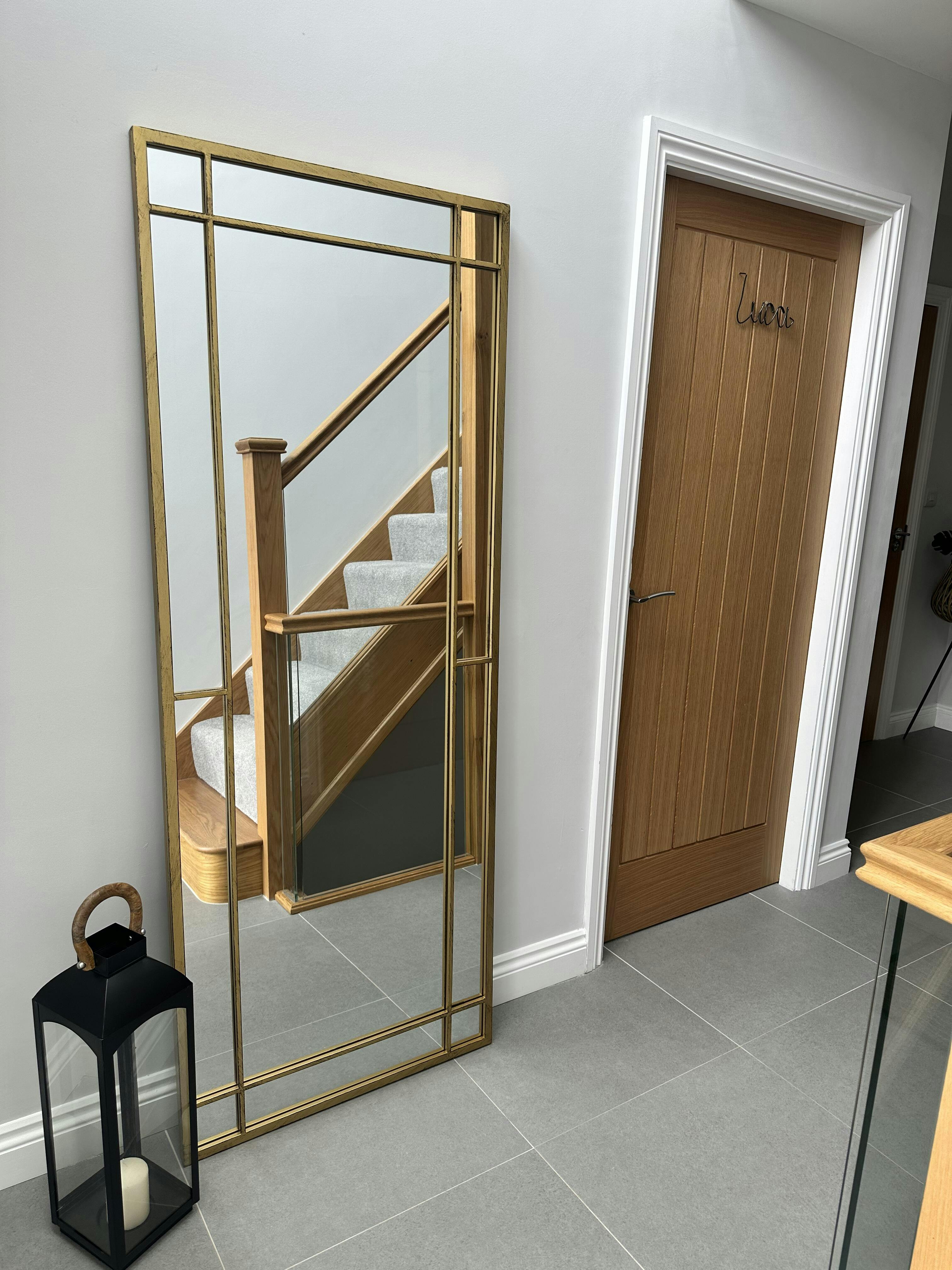 Gold Industrial Full Length Metal Mirror 180cm x 70cm - Bexley