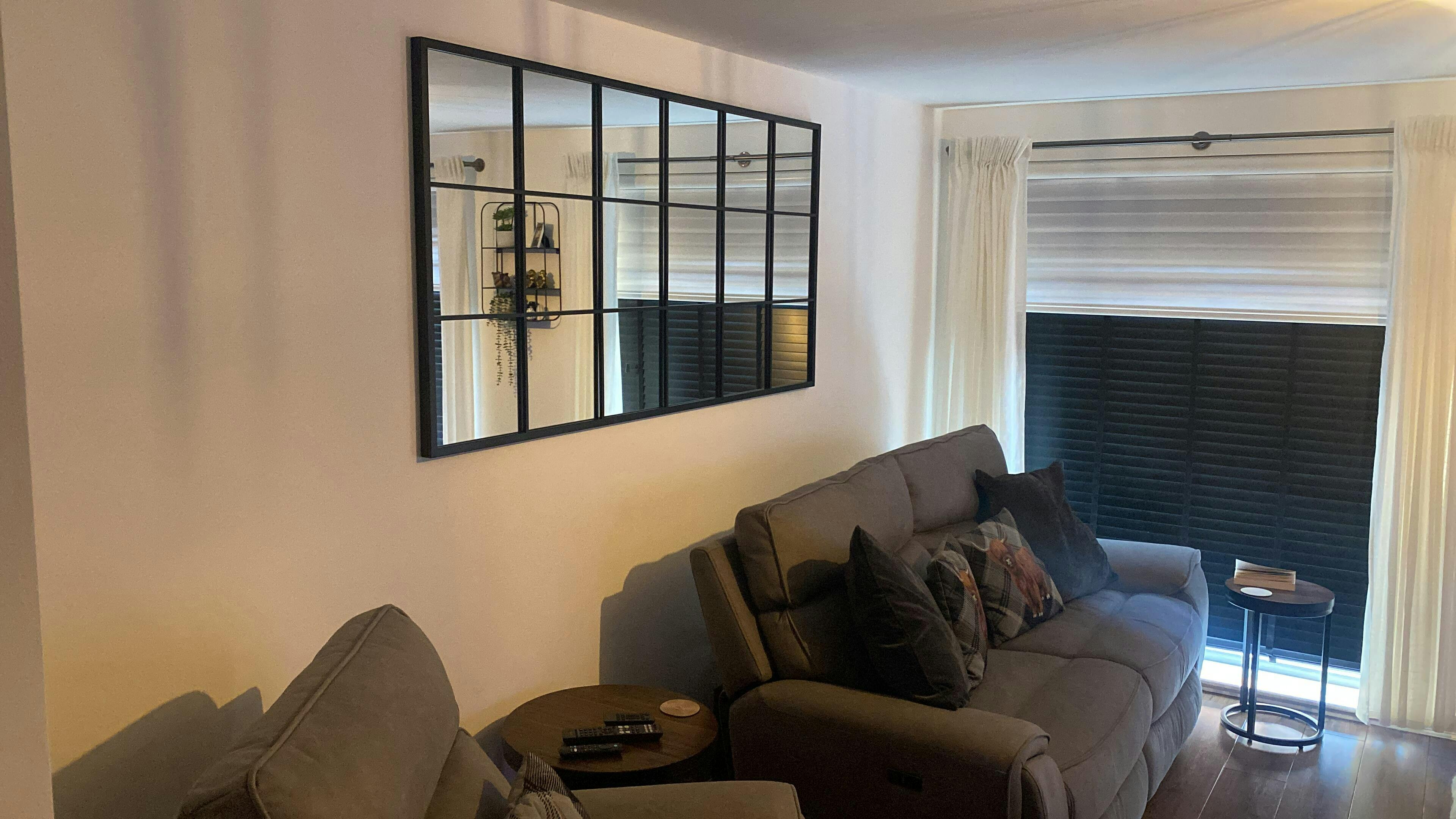 Black Industrial Full Length Metal Window Mirror 72" x 36" Brooklyn