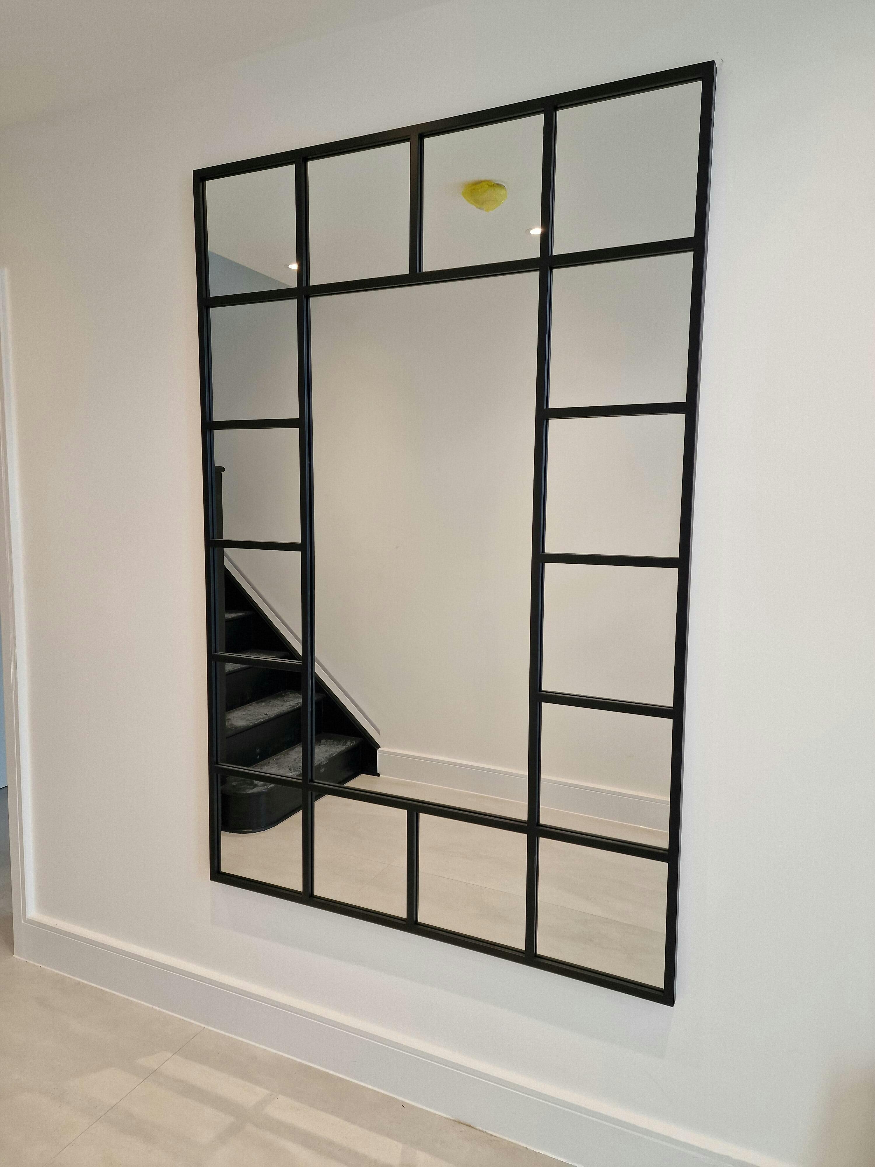 Black Industrial Full Length Metal Window Mirror 71" x 47" Camden