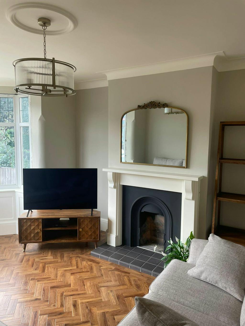 Gold Arched Metal Overmantle Mirror 40" x 37" Amelia