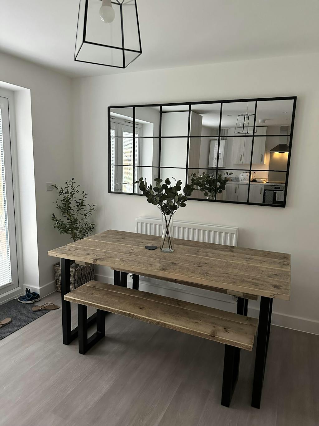 Black Industrial Full Length Metal Window Mirror 72" x 36" Brooklyn