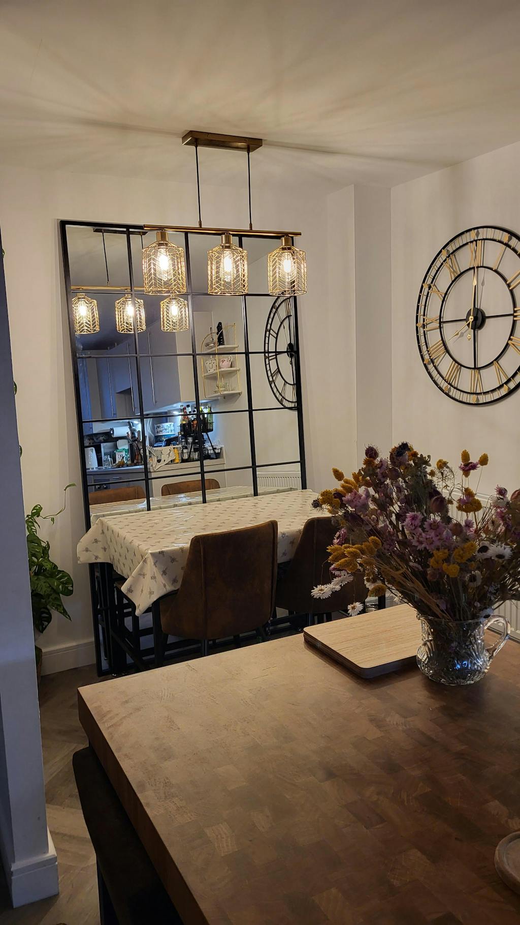 XL Full Length Black Metal Window Mirror 210cm x 120cm Brooklyn