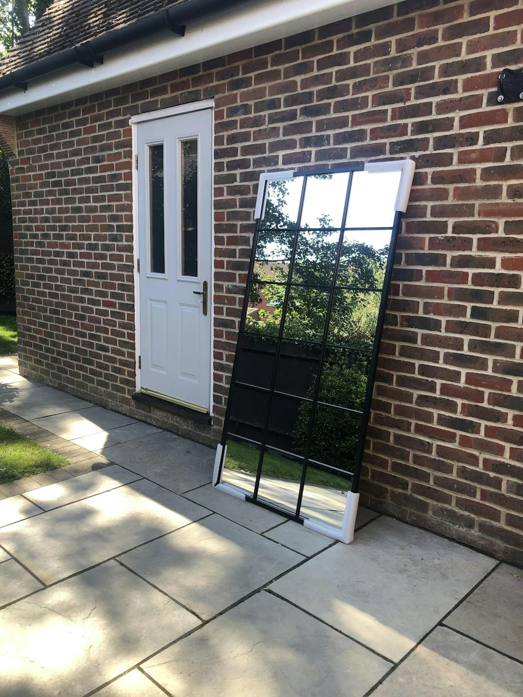 Black Industrial Full Length Metal Window Mirror 72" x 36" Brooklyn