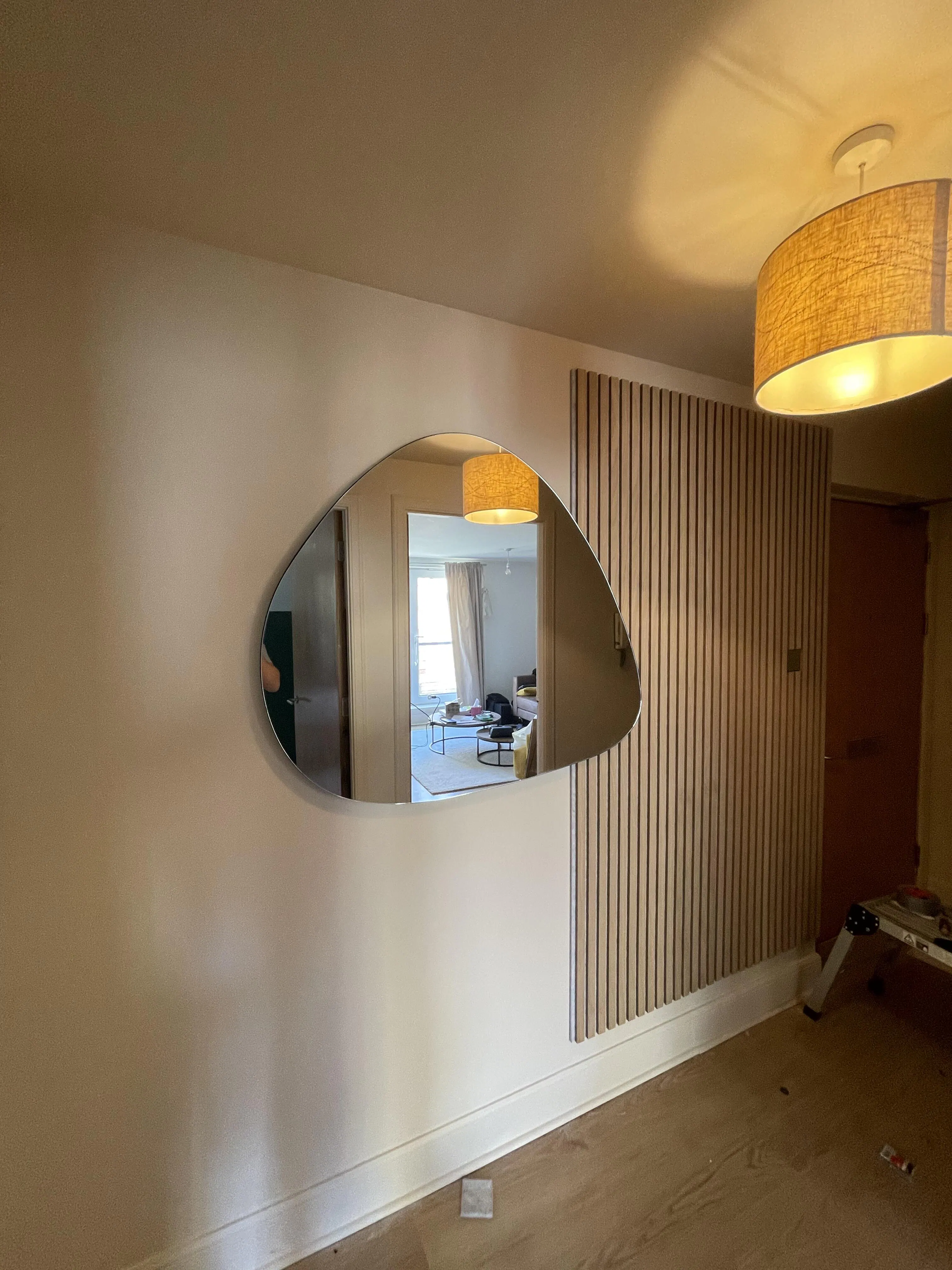 Large Frameless Pebble Wall Mirror 109cm x 94cm - Edge