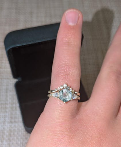 Unique moss agate wedding ring set vintage moss agate engagement