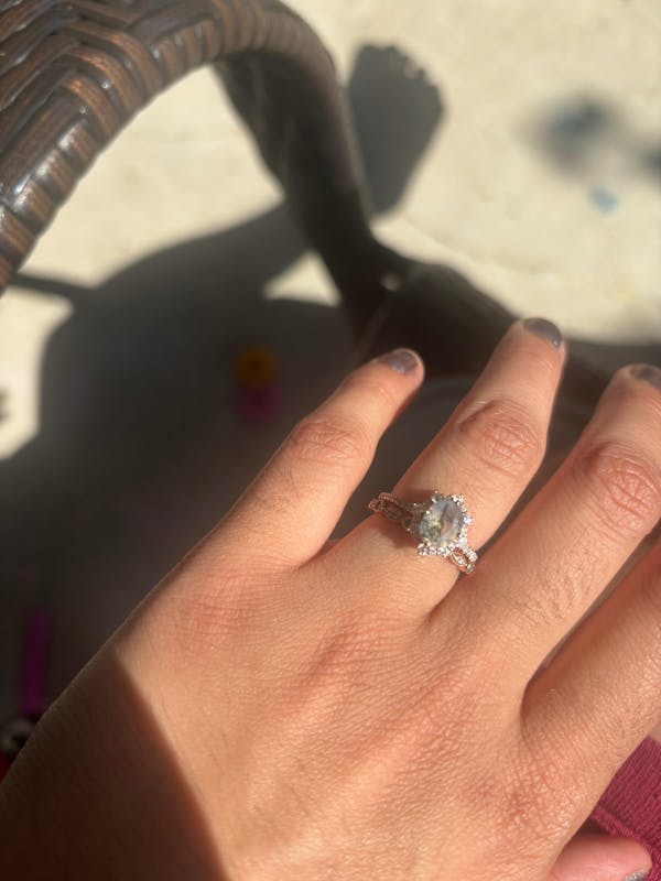 Oval cut moss agate ring gold silver vintage unique green moss agate engagement ring set art deco emerald diamond wedding ring set for women