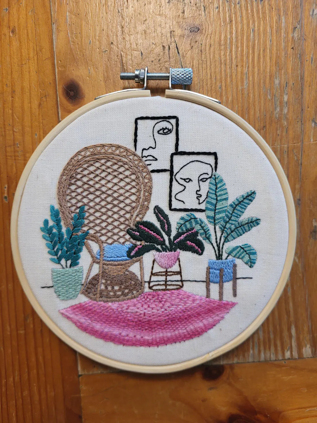 Peacock Chair Embroidery | Fabric & PDF Instructions