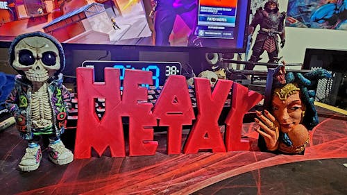 Heavy Metal 3D printed Logo Sign Wall Desk Shelf Art