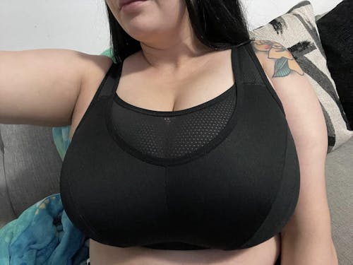 Full Coverage High Support Solid Sports Bra Black