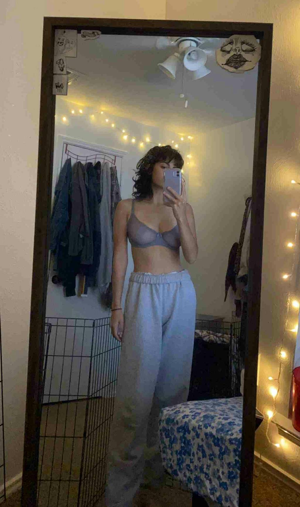 See Through 1/2 Cup Lace Underwire Demi Bra Grey