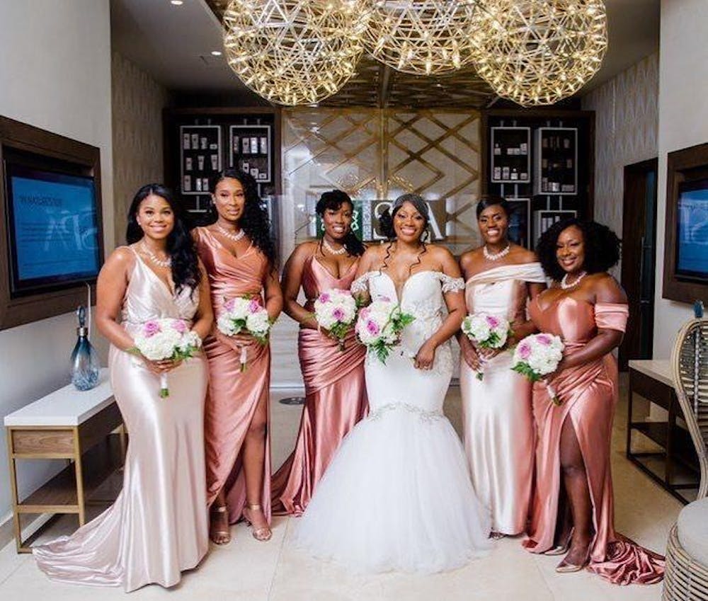 Pink Mismatched Strapless Sweetheart Soft Satin Slits Long Mermaid Bridesmaid Dresses, WGM110