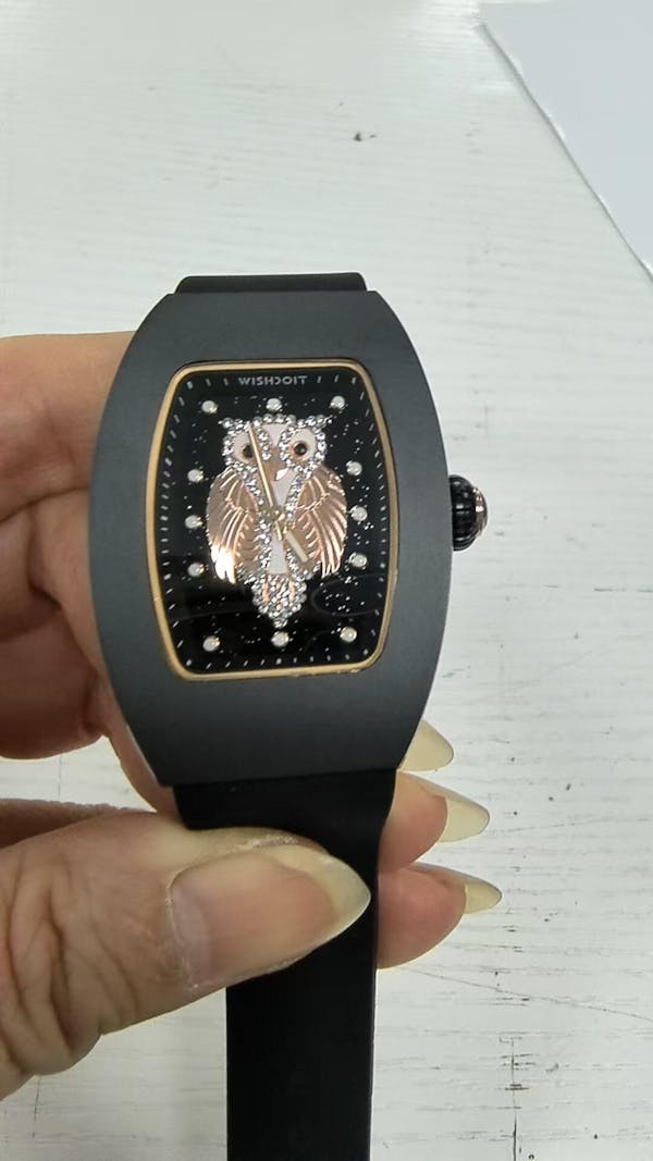 ChronoOwl Ceramic Women’s Watch – Starry Dial Quartz Timepiece