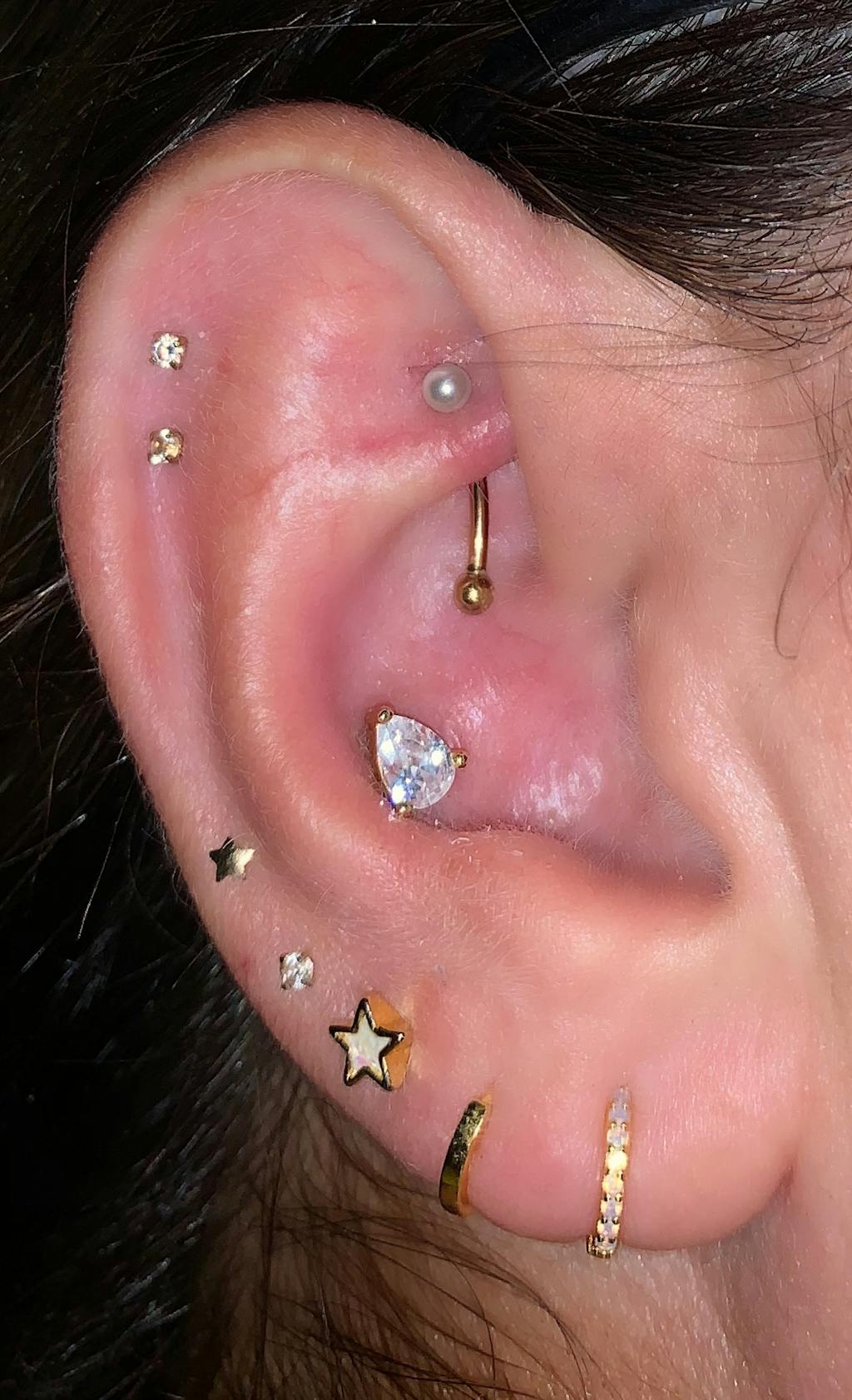 WITH BLING White Teardrop Piercing