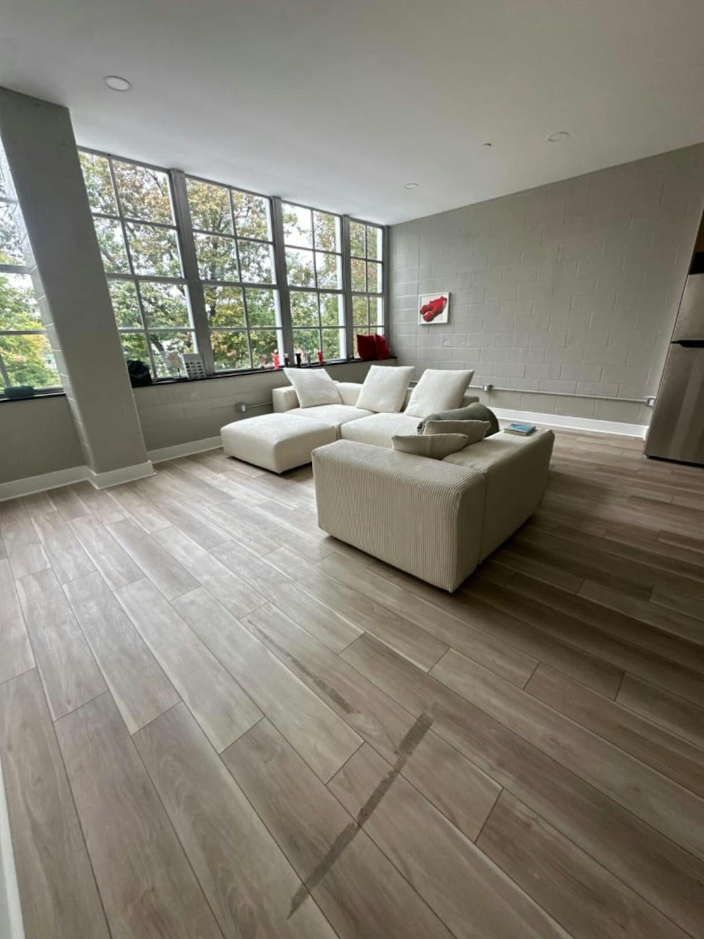 Matrix Modern Modular Sofas | 5-Piece Beige Corduroy U-Shaped Sectionals 3-seater