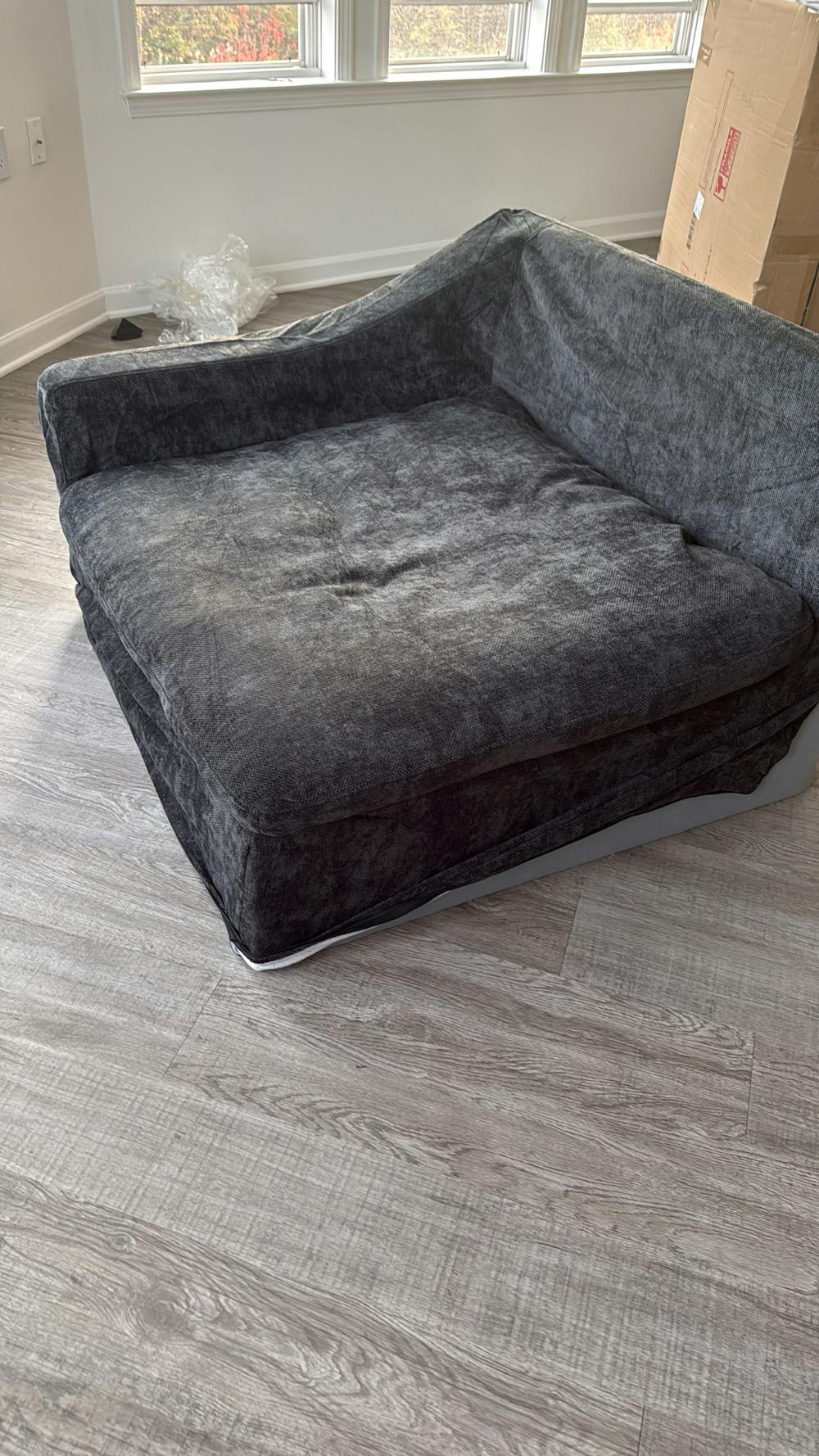 Deluxe Slope Cloud Sectional Sofas | 6-Piece Linen Black U-shaped Sectionals 160" Adjustable Backrest Pillows 4-seater