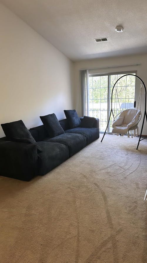 Matrix Modern Modular Sofas | 3-Piece Black Corduroy Couch Sectionals 3-Seater