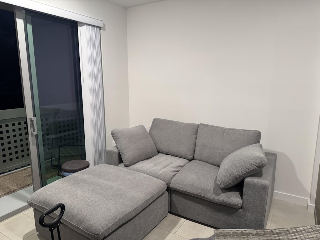 Deluxe Premium Cloud Sectional Sofas | 3-Piece Cotton and Linen Light Grey Chaise Sectionals 80" Flexible Armrest Pillows 2-Seater