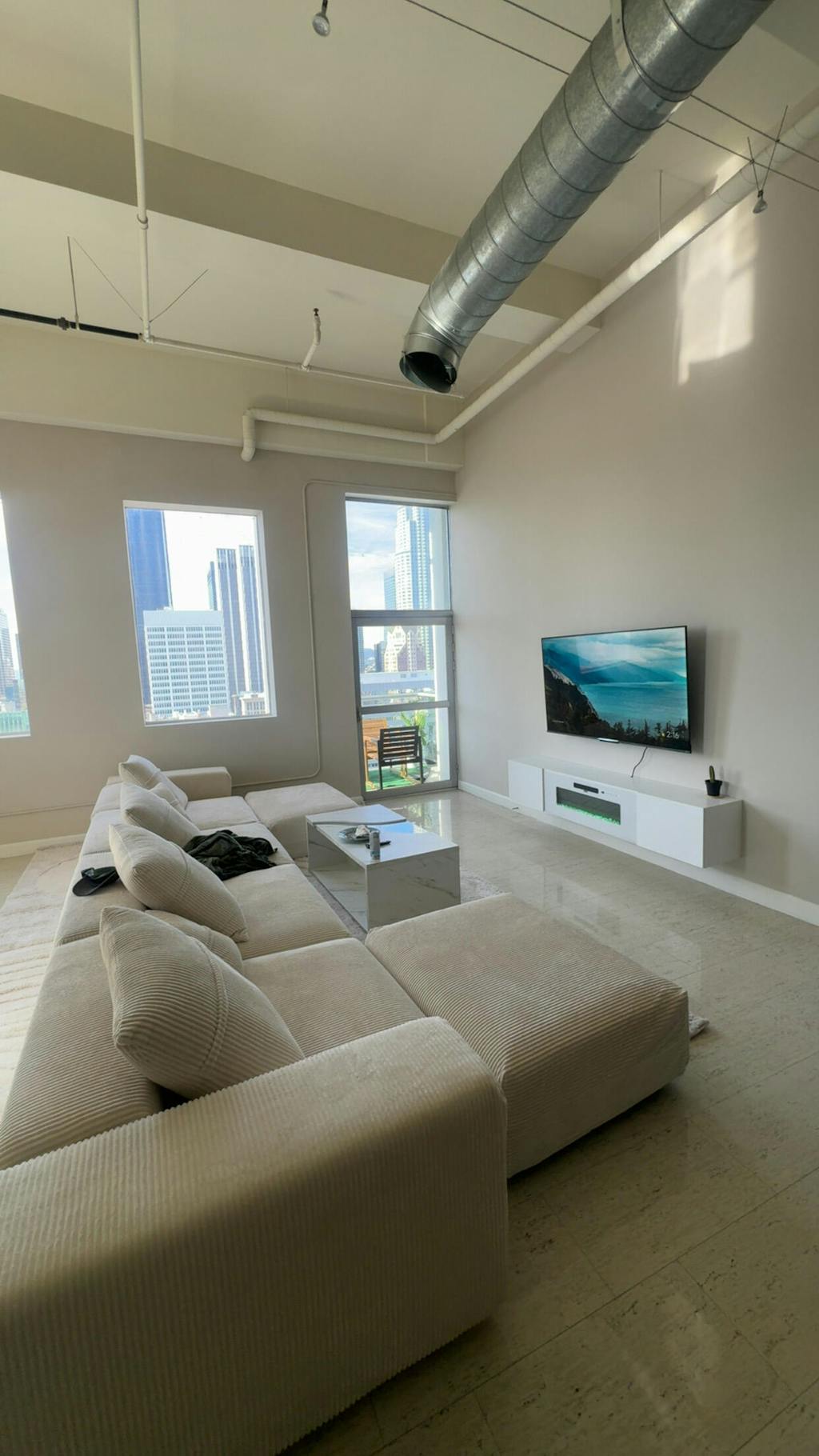 Matrix Modern Modular Sofas | 6-Piece Beige Corduroy U-Shaped Sectionals 4-Seater