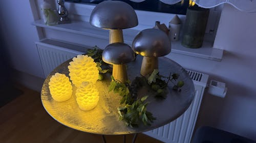 LED Zapfen "Hvid Kogle" Weiß 10cm 2er Set