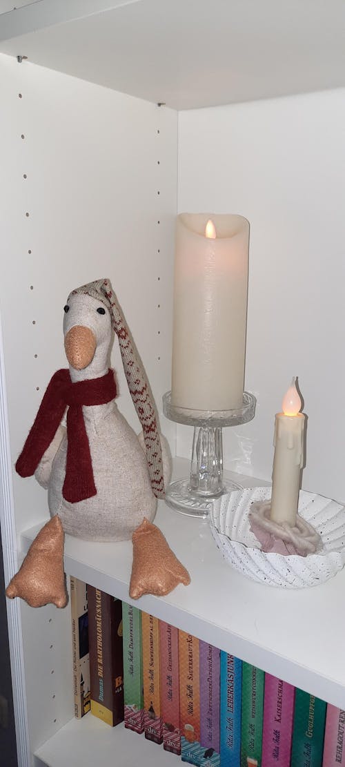 Deko Weihnachtsente Türstopper "Erwin & Gerda" Textil grün rot 26cm