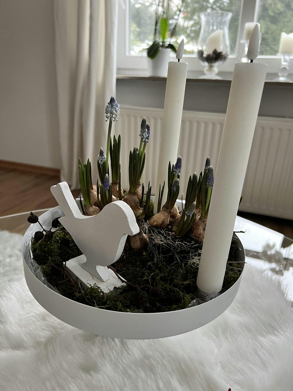 Deko Tablett Etagere "Samona" auf Fuß Metall 2 Farben 25cm