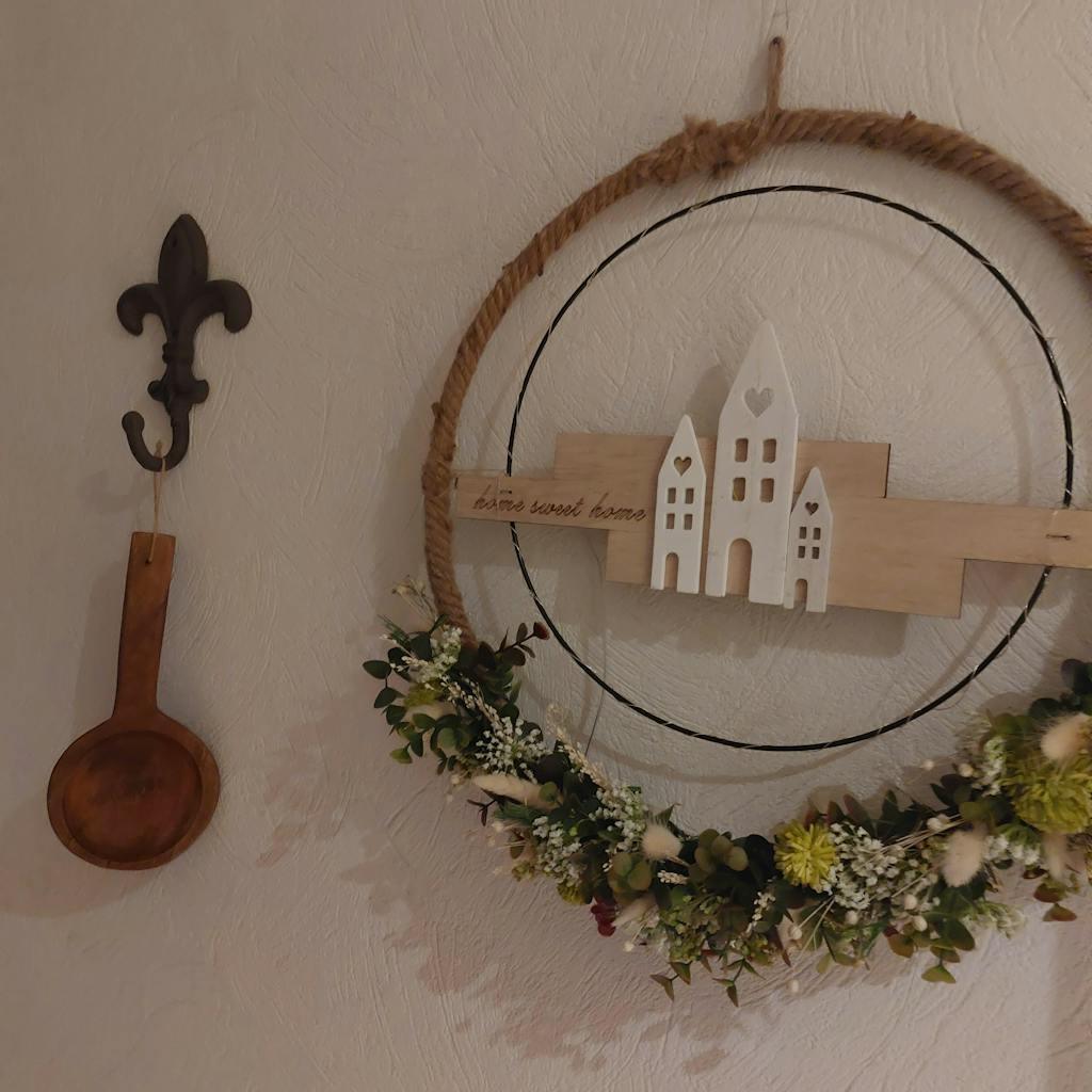 Holzlöffel Deko "Grimaud" mit Handgriff Holz Jute Vintage Braun