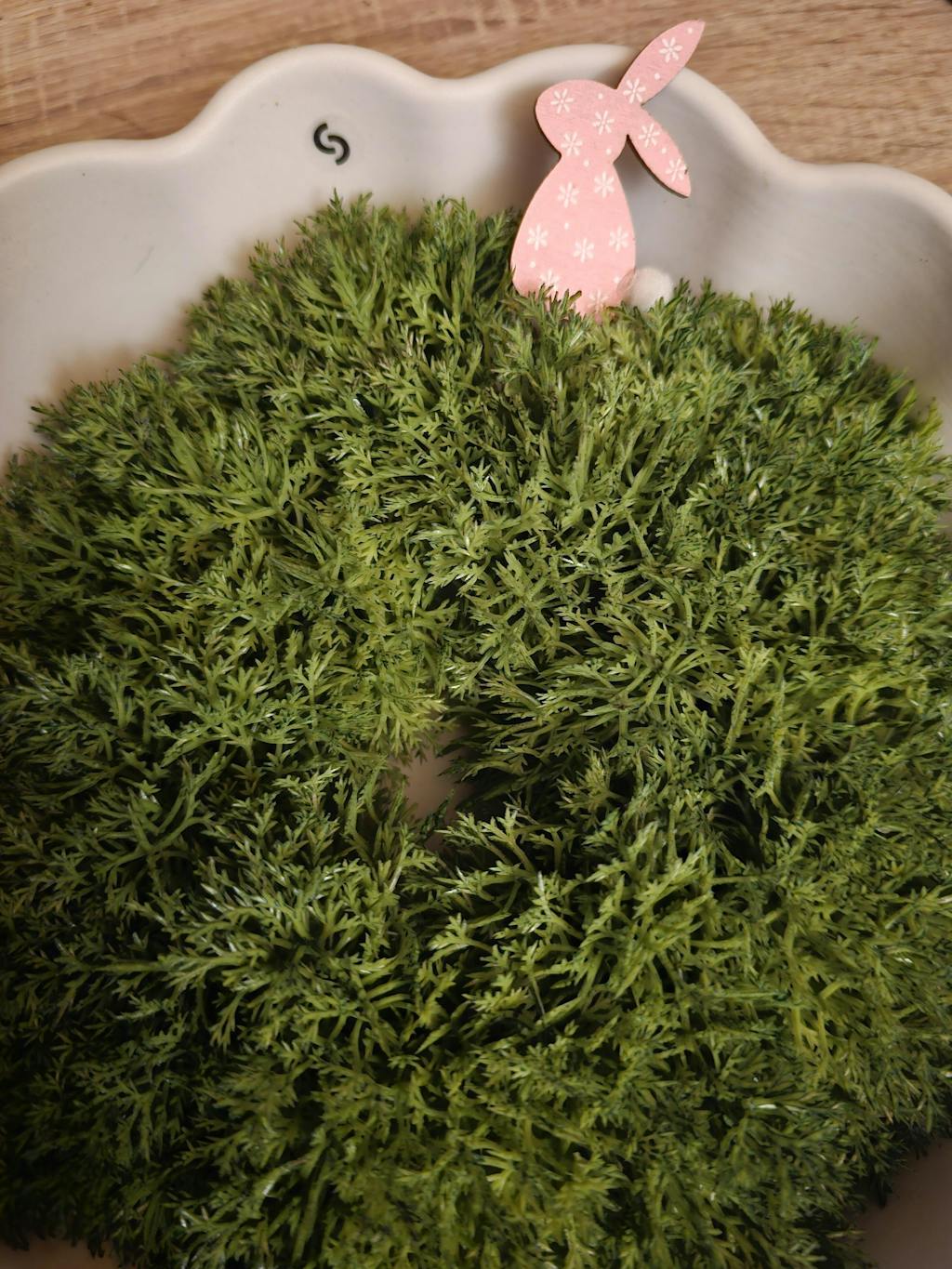 Moos Kranz "Frühlingsnest" künstlich grün 19cm