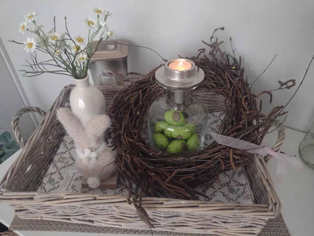 Geschirrtuch "Diagonal Easter" Ostermotiv Rose