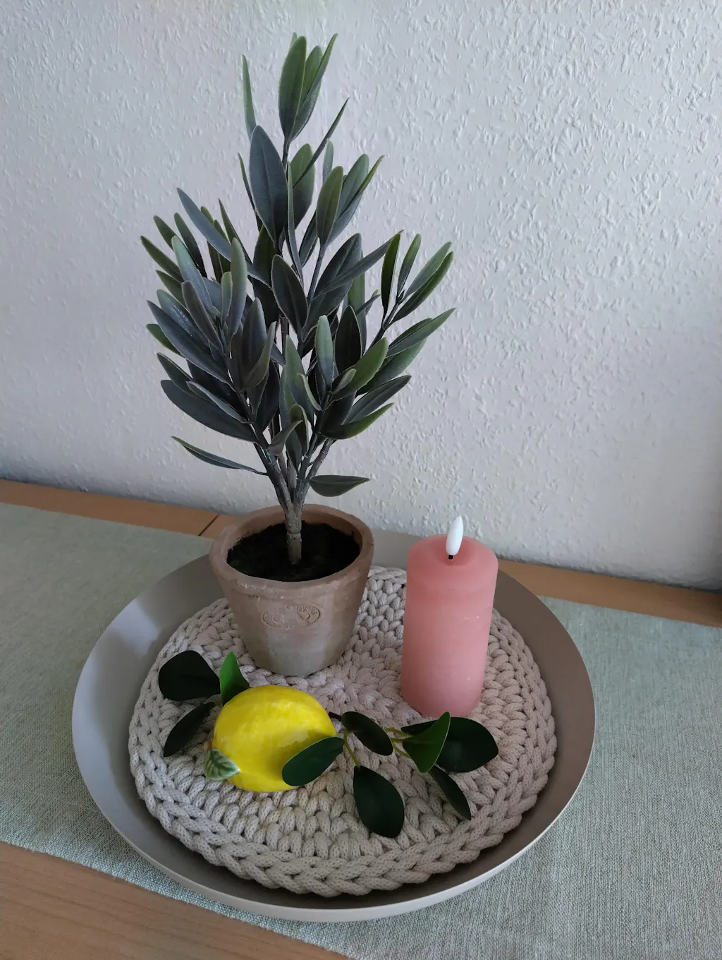 Olivenbaum im Zementtopf künstlich 36cm