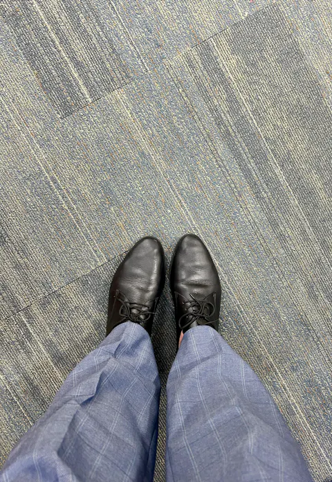 Dylan Branson's Oxford shoes in New Orleans