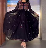 Black colour suit with embroidery work  shug