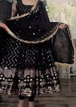 Black sequence heavy embroidery work  suit