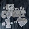 Glitter Football T-Shirt with Player Number, Custom Football Shirts for Mom, Football Girlfriend T-Shirt