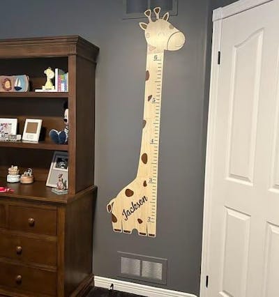 Personalized Wooden Giraffe Growth Chart Height Ruler
