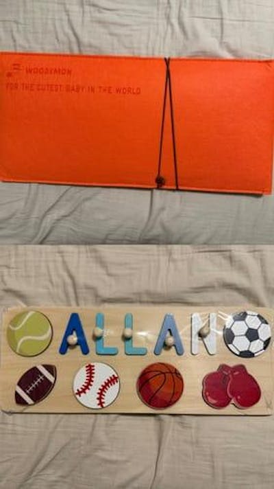 Personalized Wooden Baby Name Puzzle with Balls