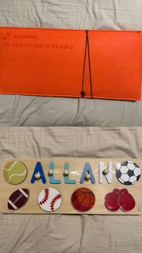 Personalized Wooden Baby Name Puzzle with Balls
