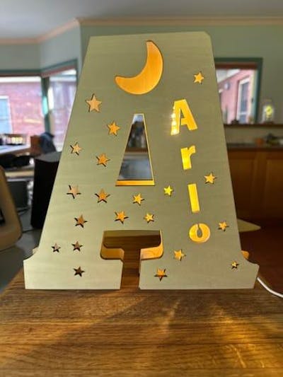 Personalized Wooden Alphabet Night Light With Name