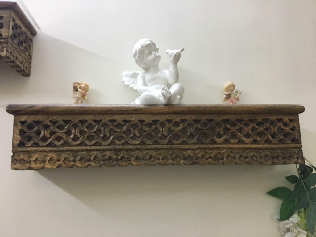 Buy Wooden Fancy Floating Wall Bracket/Book Rack Online-Floating Wall ...