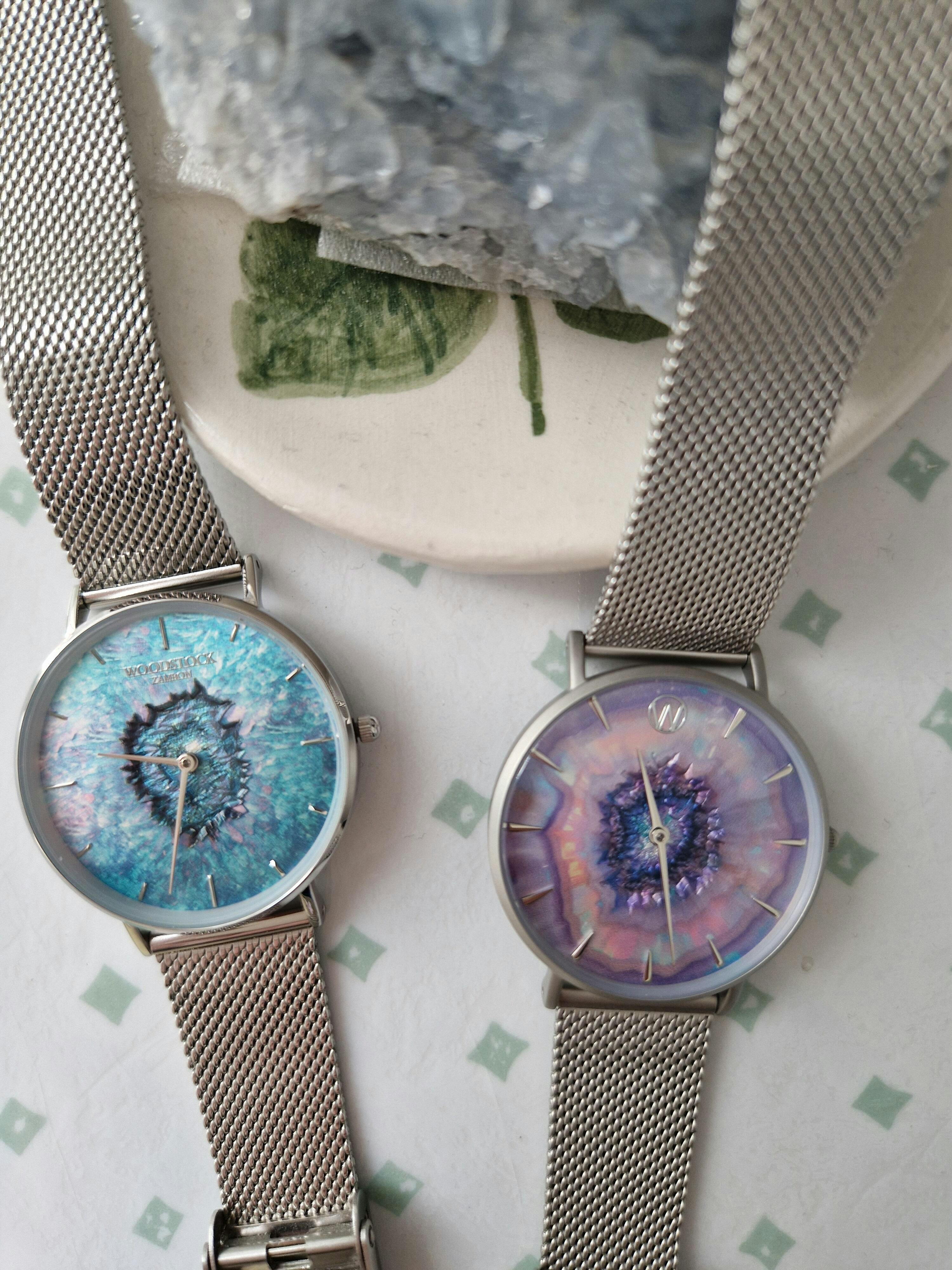 Waterproof Women's Watch Opal 36mm 3D Effect Dial Steel