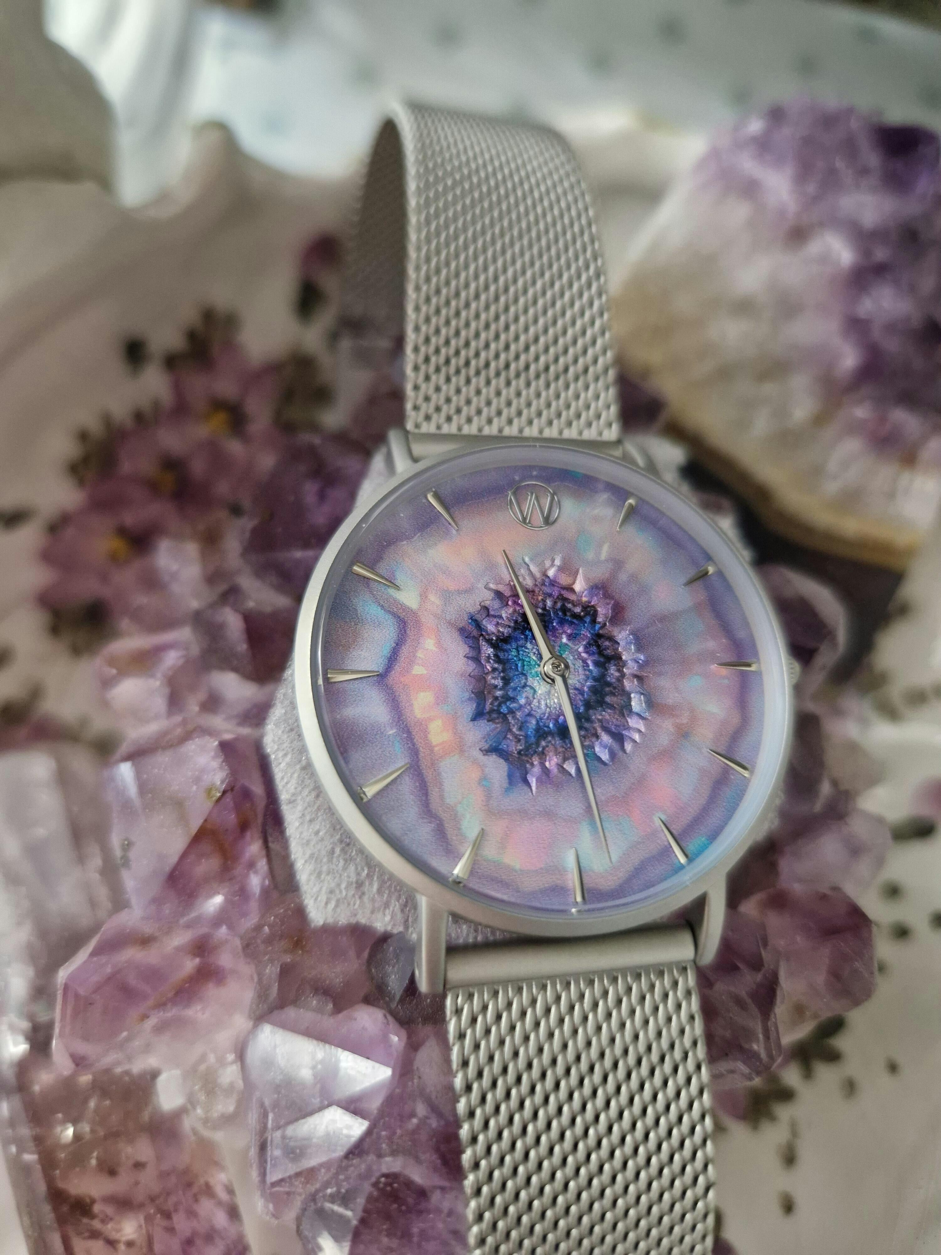 Waterproof Women's Watch Opal 36mm 3D Effect Dial Steel