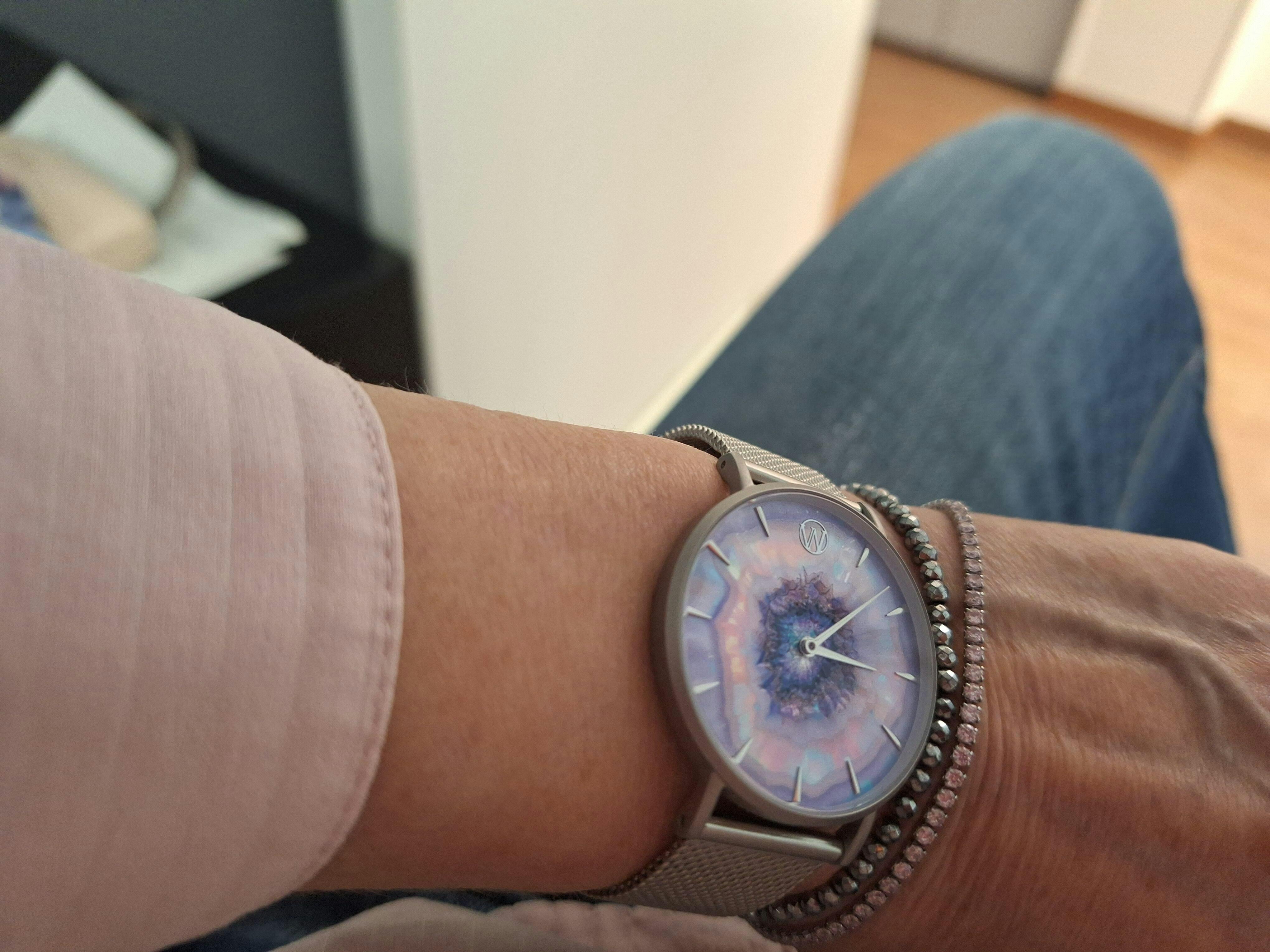 Waterproof Women's Watch Opal 36mm 3D Effect Dial Steel
