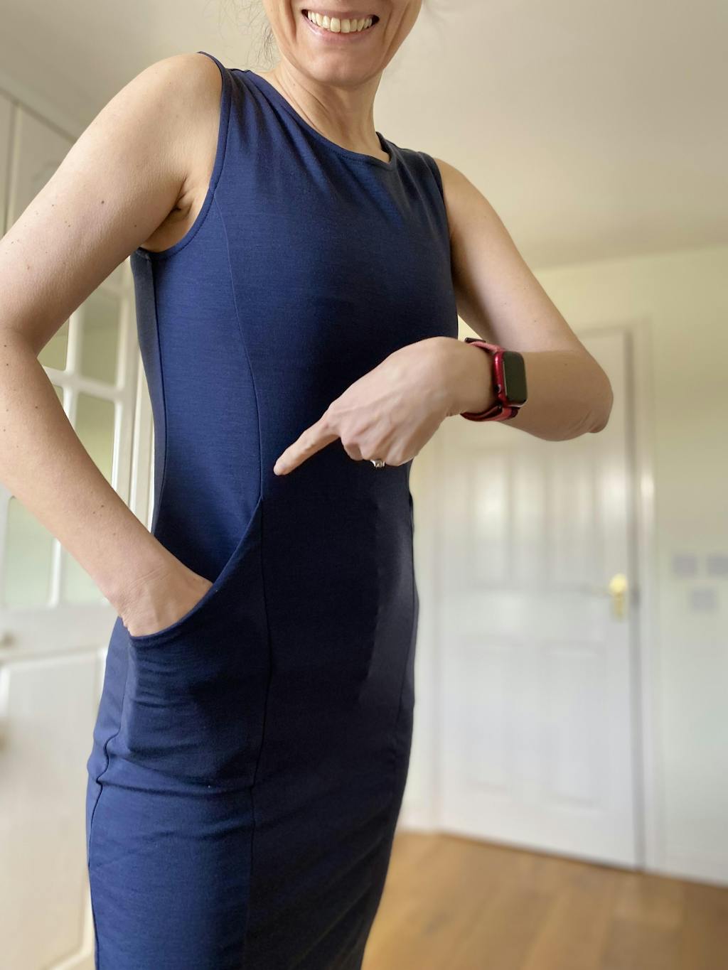 Kalle Merino Wool Ponte Tank Dress Washed Navy wool& Europe