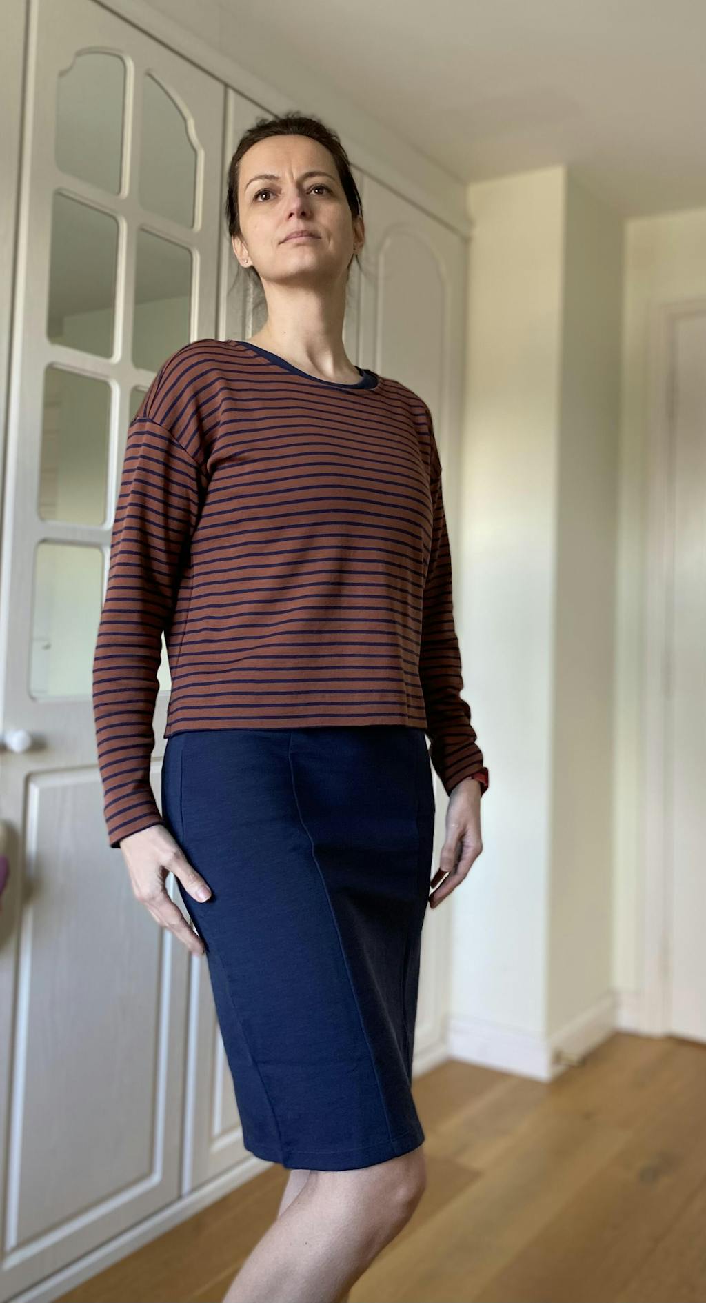 Kalle Merino Wool Ponte Tank Dress Washed Navy wool& Europe