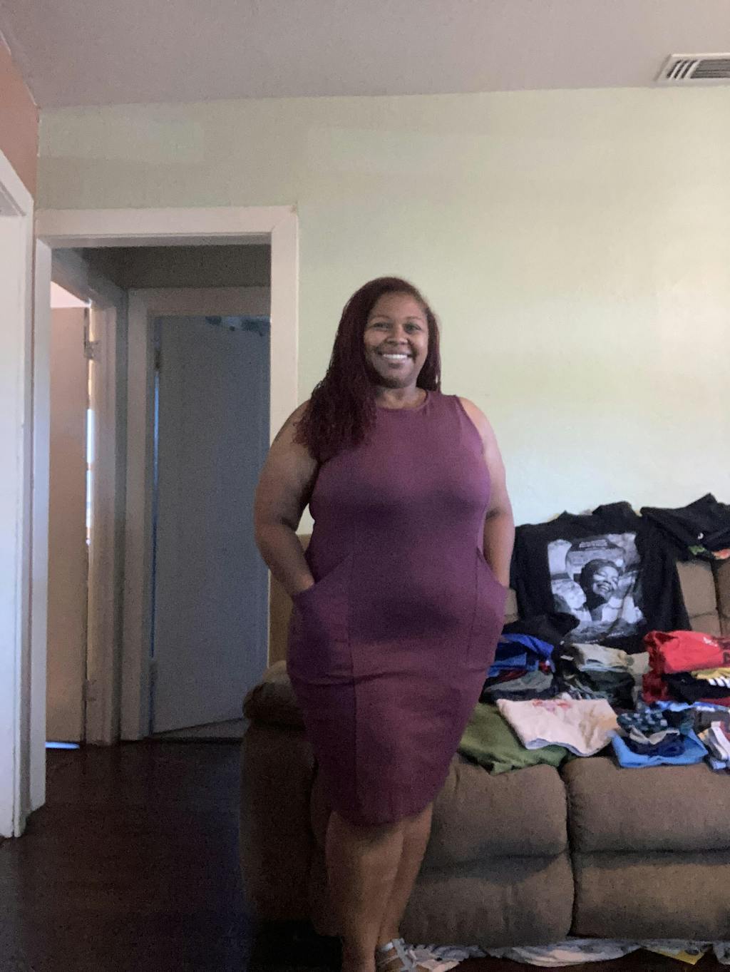 Kalle Merino Wool Ponte Tank Dress Washed Navy wool&